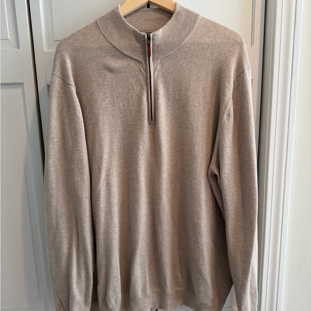 Nordstrom Men's Beige Zip-Up Sweater